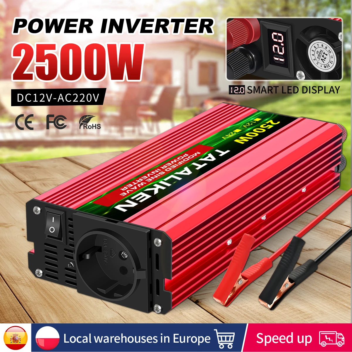 500W 1500W 2000W 2500W 3000W 4000W Modified Sine Wave Inverter Converter12V 220V 50HZ LED Voltage Display
