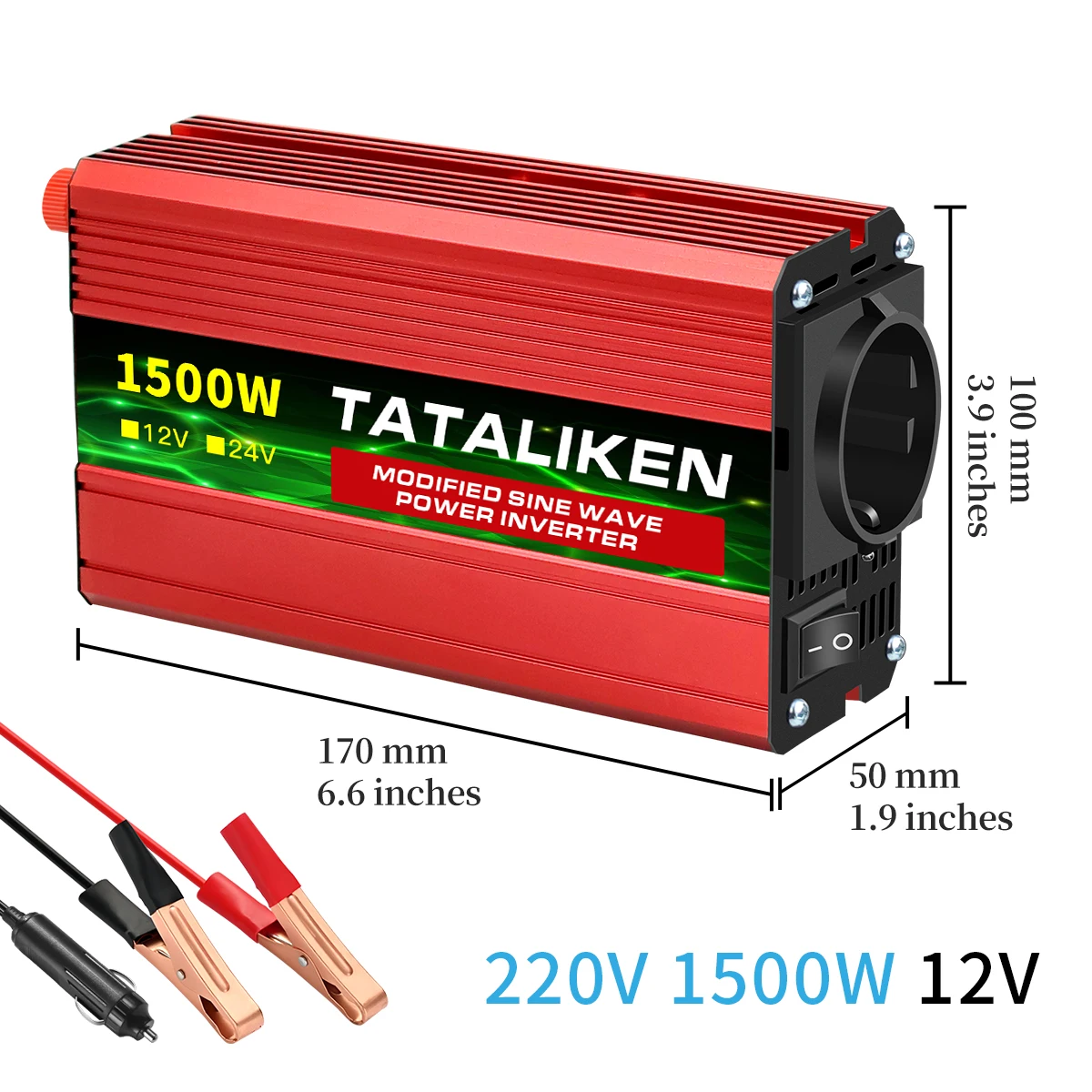 500W 1500W 2000W 2500W 3000W 4000W Modified Sine Wave Inverter Converter12V 220V 50HZ LED Voltage Display