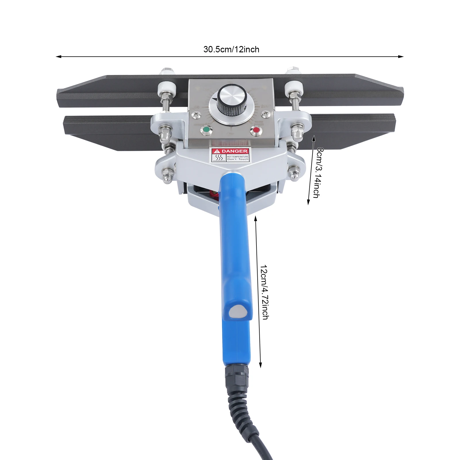 12 Inch Sealing Machine Black/Blue Portable Sealer Heat Seal Machine Hand Held Crimp Sealer for Plastic Poly Cookie Bags
