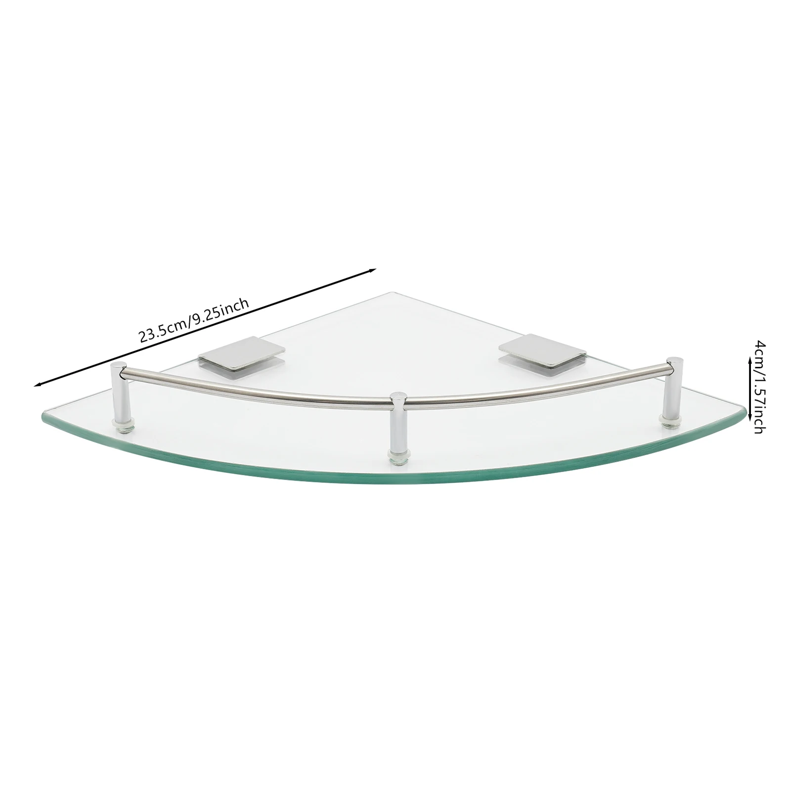 Bathroom Triangular Glass Shelf, Glass Shelf, Tempered Glass Corner Shelf Space-saving for a Kitchen, Balcony, Living Room