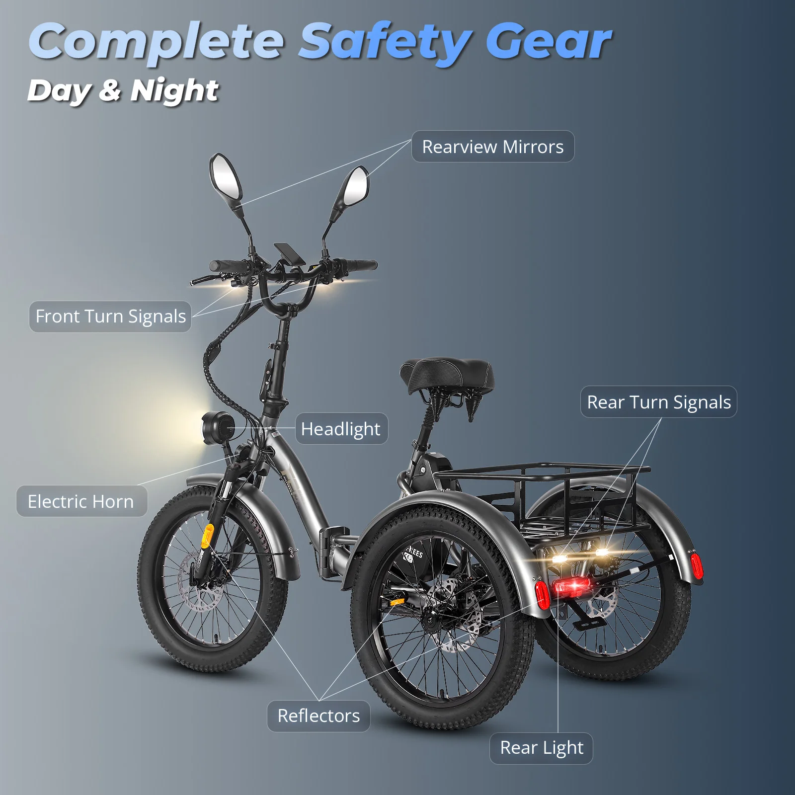 Fafrees F20 Mate Folding Electric Tricycle Adults 20 Inch Cargo E-bike 500W with 48V 21Ah/23.45Ah Removable Battery