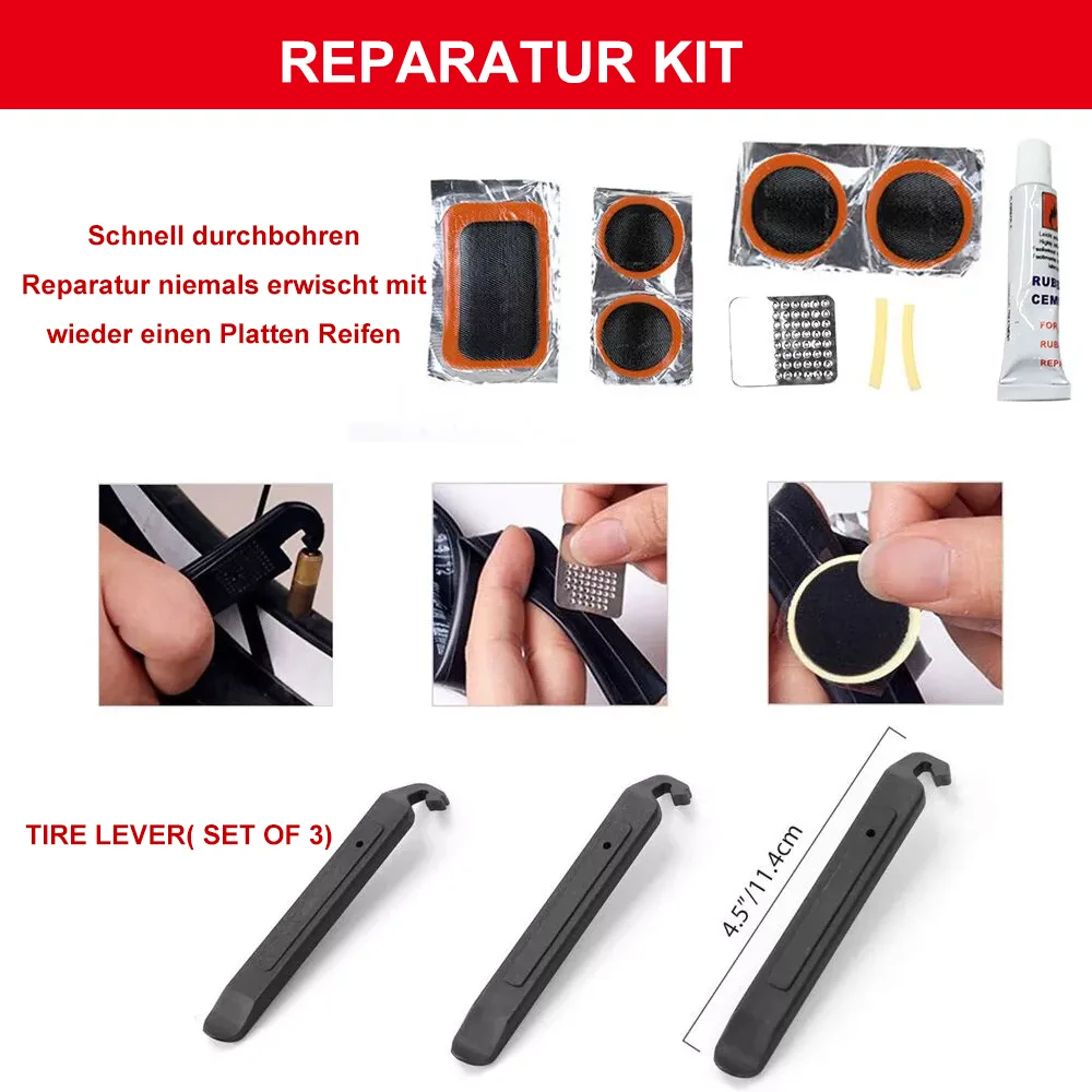 [EU Stock] 44pc Bicycle Repair Tools Bike Repair Sets Chain Breaker Cutter Crank Puller Flywheel Removal Bike Wrench Fix Tool