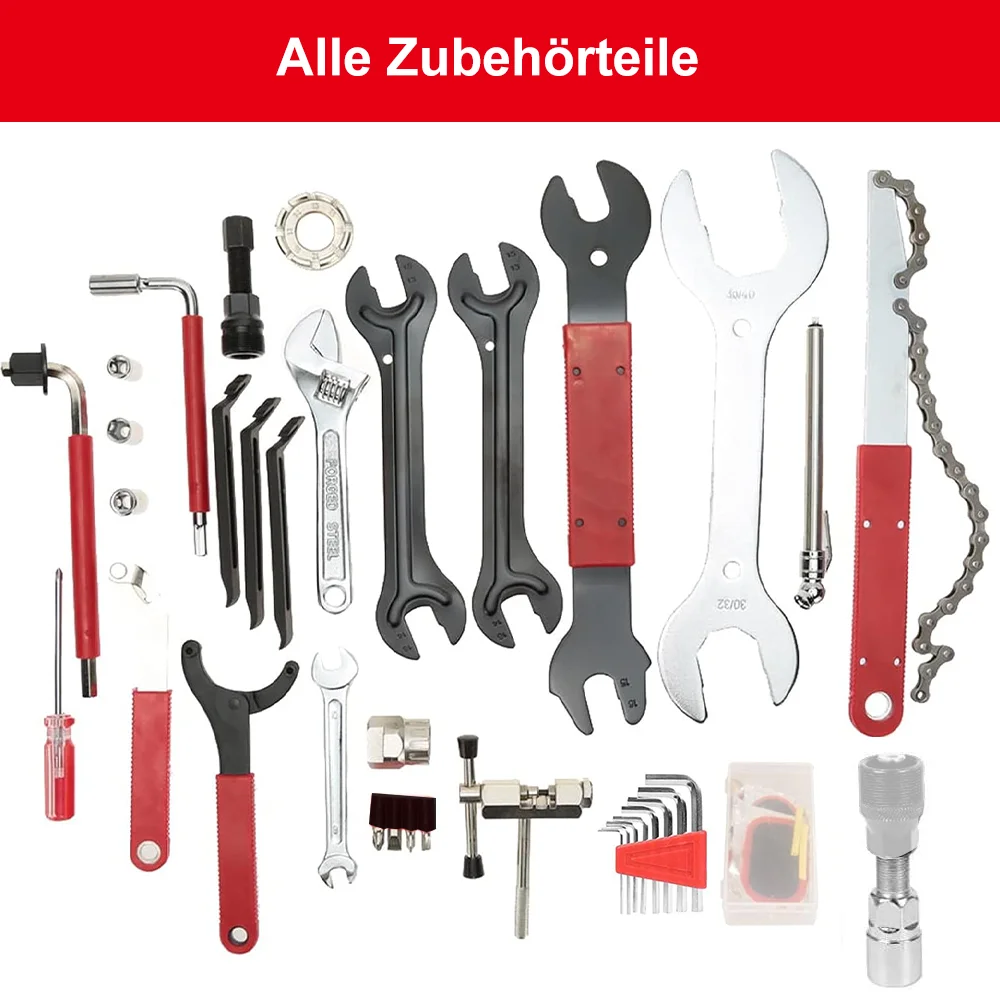 [EU Stock] 44pc Bicycle Repair Tools Bike Repair Sets Chain Breaker Cutter Crank Puller Flywheel Removal Bike Wrench Fix Tool