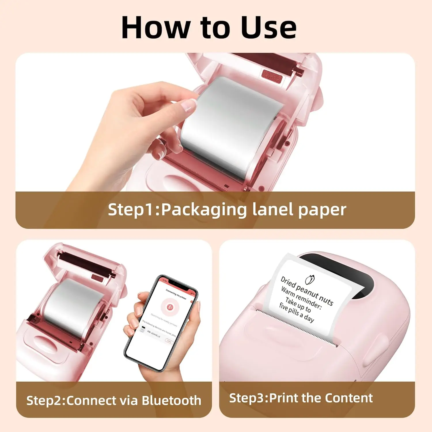 Marklife P50 Adhesive Sticker Printer Handheld Bluetooth Thermal Printer Label Maker Machine Inkless For IOS Android Phone