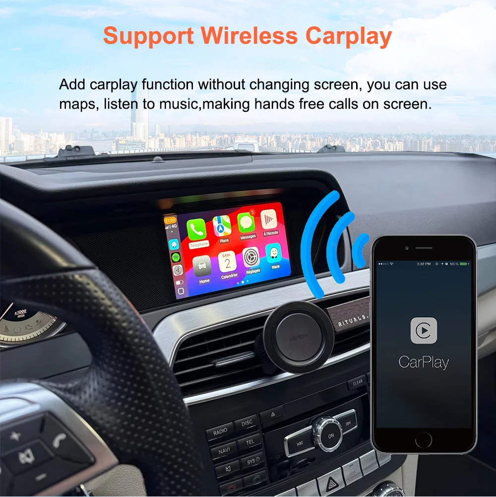 Bonroad Wireless Carplay Android Auto Decoder Box for Mercedes Benz a B C E Class Cla Gla Glk Slk Cls ml Gl Ntg4.5 System Module