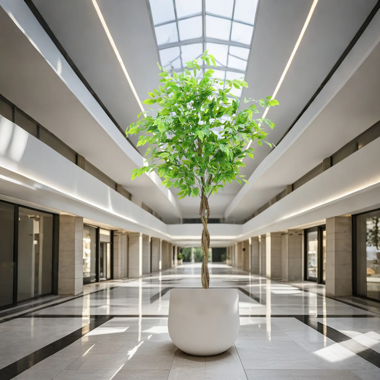 Artificial Ficus Tree 160/180cm Tall Fake Potted Ficus Tree With Planter Fake Ficus Tree For Foyer Porch Decor Home Office