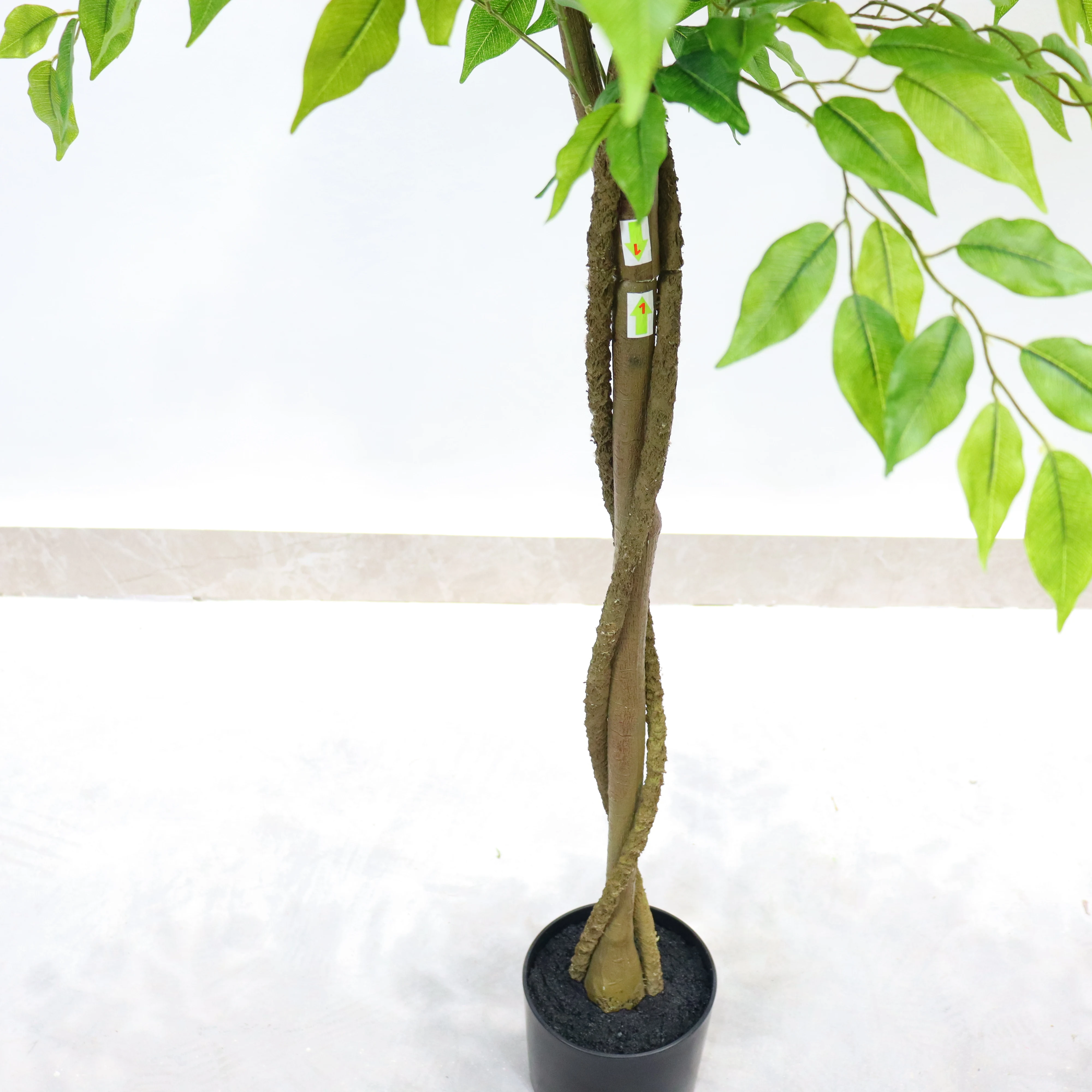 Artificial Ficus Tree 160/180cm Tall Fake Potted Ficus Tree With Planter Fake Ficus Tree For Foyer Porch Decor Home Office