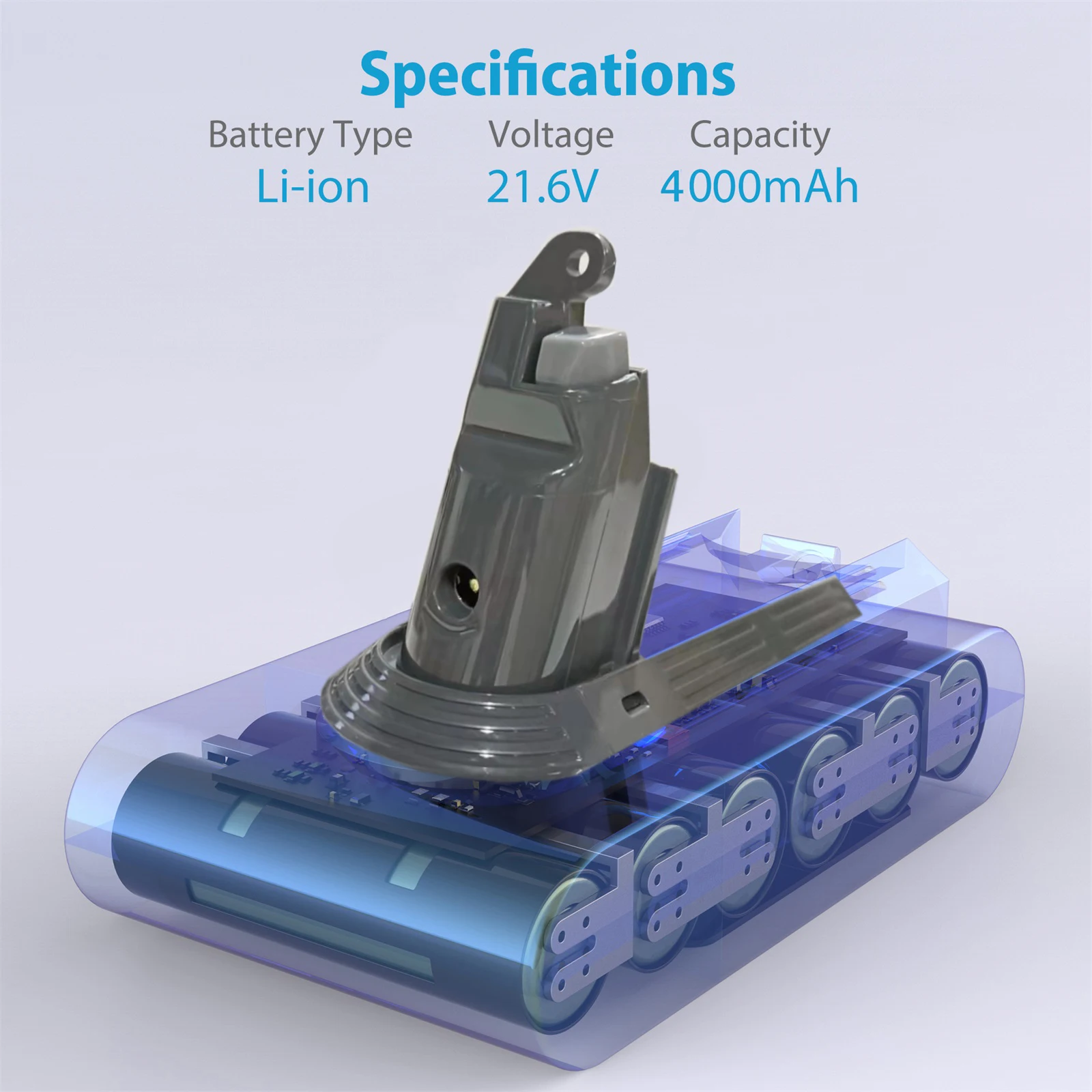 For Dyson V6 DC56,DC58,DC59,DC61,DC62 SV03,21,6 В Li-Ion Vacuum Cleaner Battery (4000 mAh)