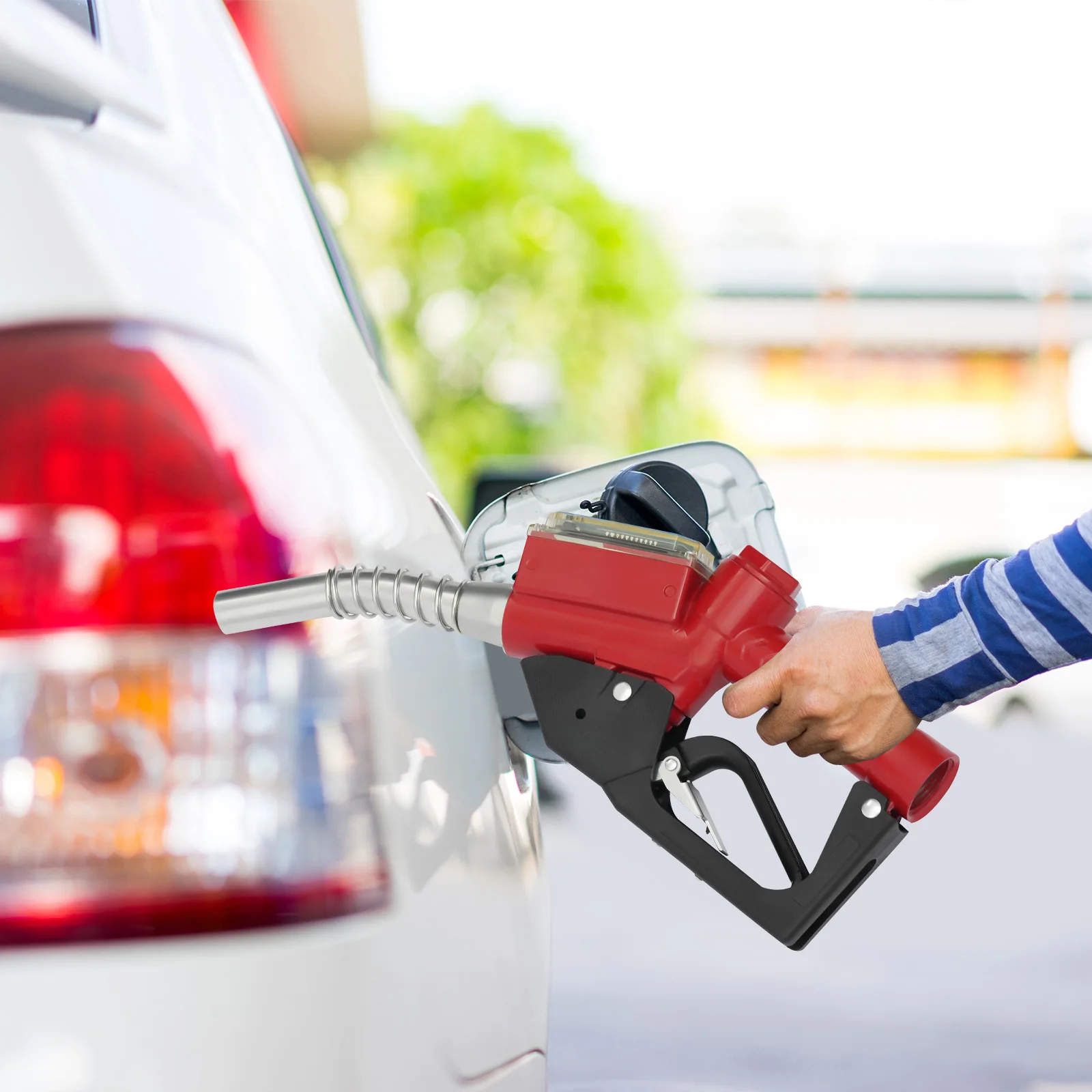Red Aluminum Alloy AC-15A Fuel Gun 1-Inch Oil Gun Nozzle 1.5m Flow Range To Fill Diesel, Kerosene, And Gasoline For Factories