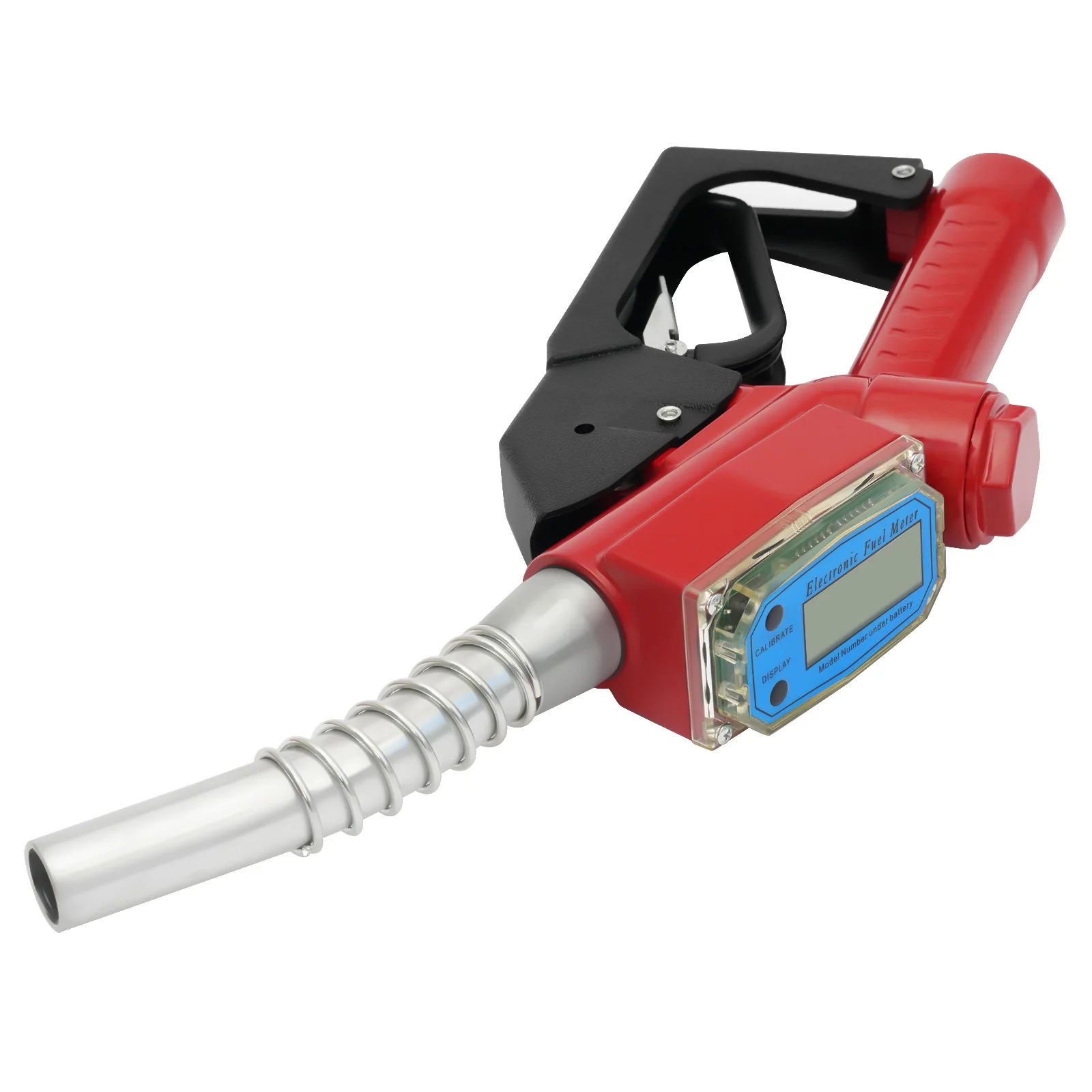 Red Aluminum Alloy AC-15A Fuel Gun 1-Inch Oil Gun Nozzle 1.5m Flow Range To Fill Diesel, Kerosene, And Gasoline For Factories