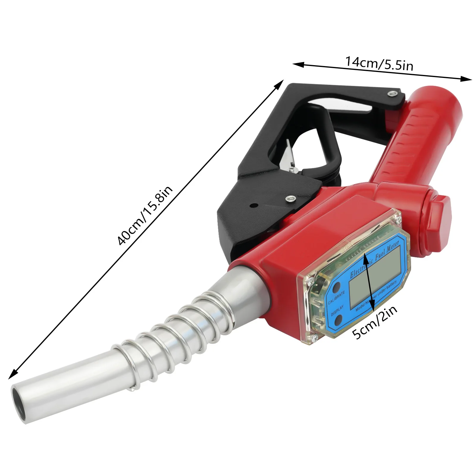 Red Aluminum Alloy AC-15A Fuel Gun 1-Inch Oil Gun Nozzle 1.5m Flow Range To Fill Diesel, Kerosene, And Gasoline For Factories
