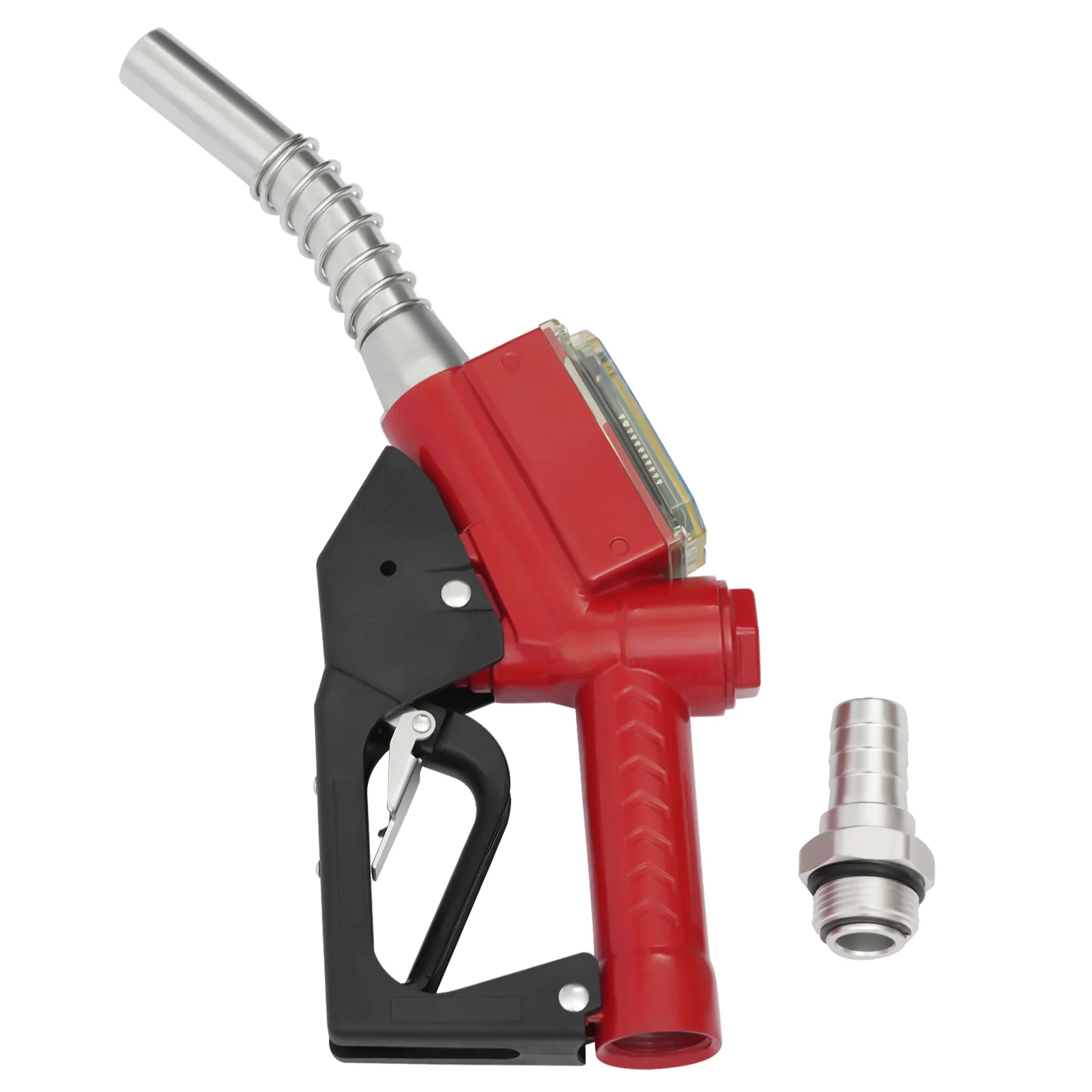 Red Aluminum Alloy AC-15A Fuel Gun 1-Inch Oil Gun Nozzle 1.5m Flow Range To Fill Diesel, Kerosene, And Gasoline For Factories