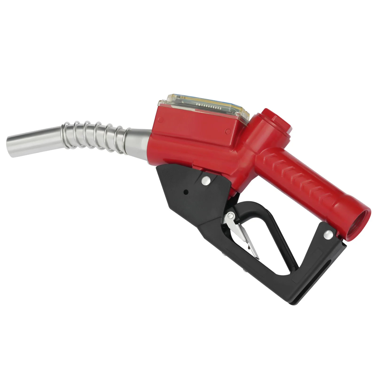 Red Aluminum Alloy AC-15A Fuel Gun 1-Inch Oil Gun Nozzle 1.5m Flow Range To Fill Diesel, Kerosene, And Gasoline For Factories