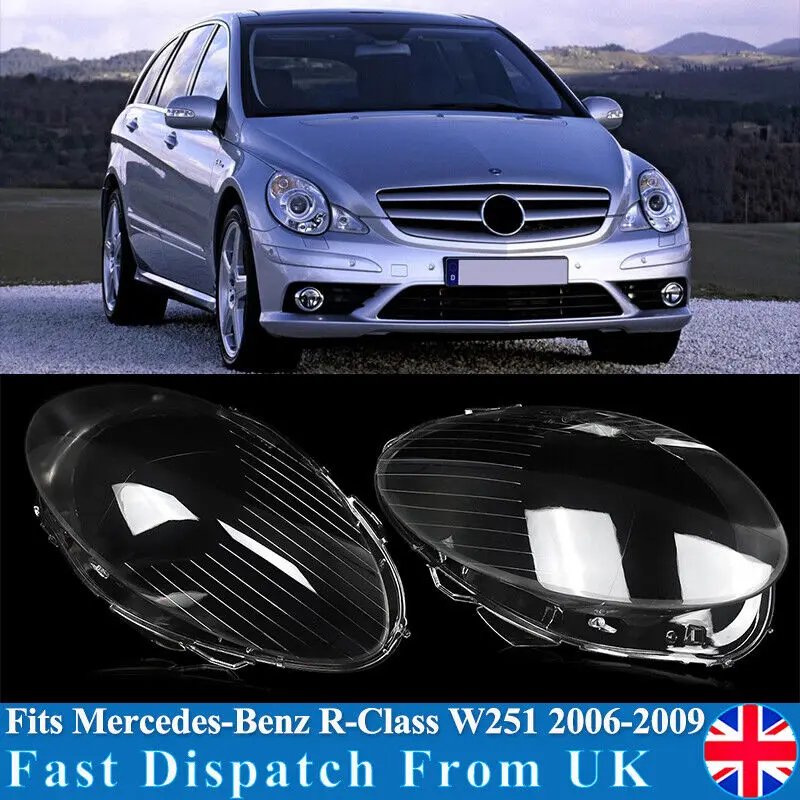 Left Right Headlight Lens Shell For Mercedes-Benz R-Class W251 R350 R500 Petrol MPV V251 2006 2007 2008 Headlamp Clear Lampshade