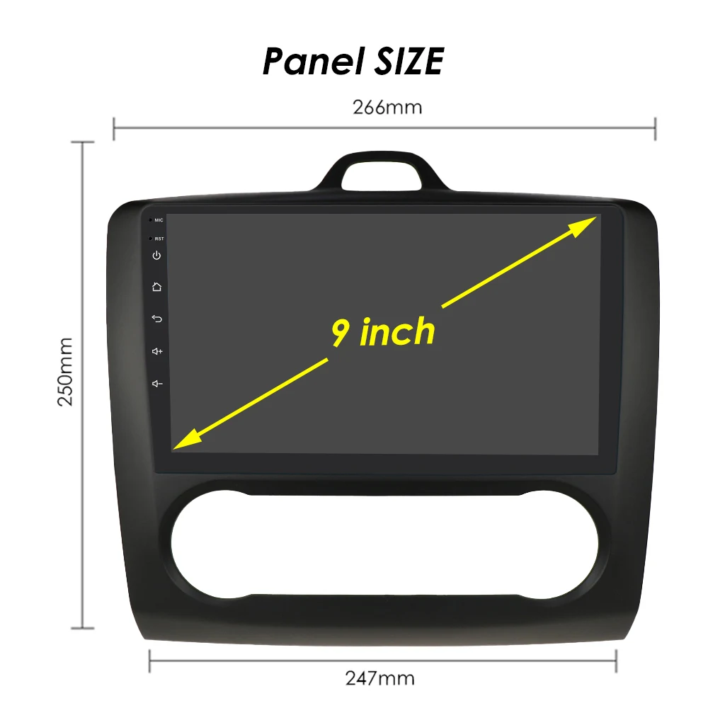 Hizpo 2Din 9inch Android13 Car Radio for Ford Focus 2 Mk2 2004 - 2011 Auto AC CarPlay GPS Navi BT 4G RDS DSP SWC UI8581 Headunit