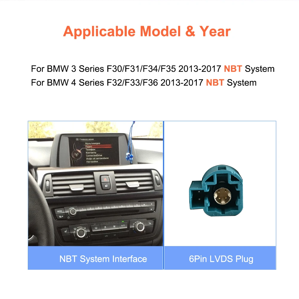 Bonroad 10.25 "Wireless Carplay Android Auto Linux Car Radio For BMW 1/2/3/4 Series F20 F21 F30 F31 F32 F33 F34 F36 NBT System
