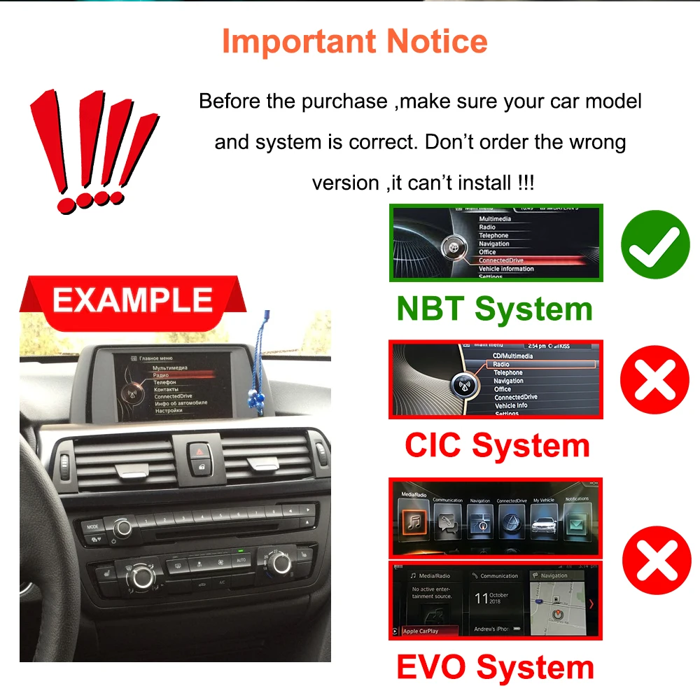 Bonroad 10.25 "Wireless Carplay Android Auto Linux Car Radio For BMW 1/2/3/4 Series F20 F21 F30 F31 F32 F33 F34 F36 NBT System