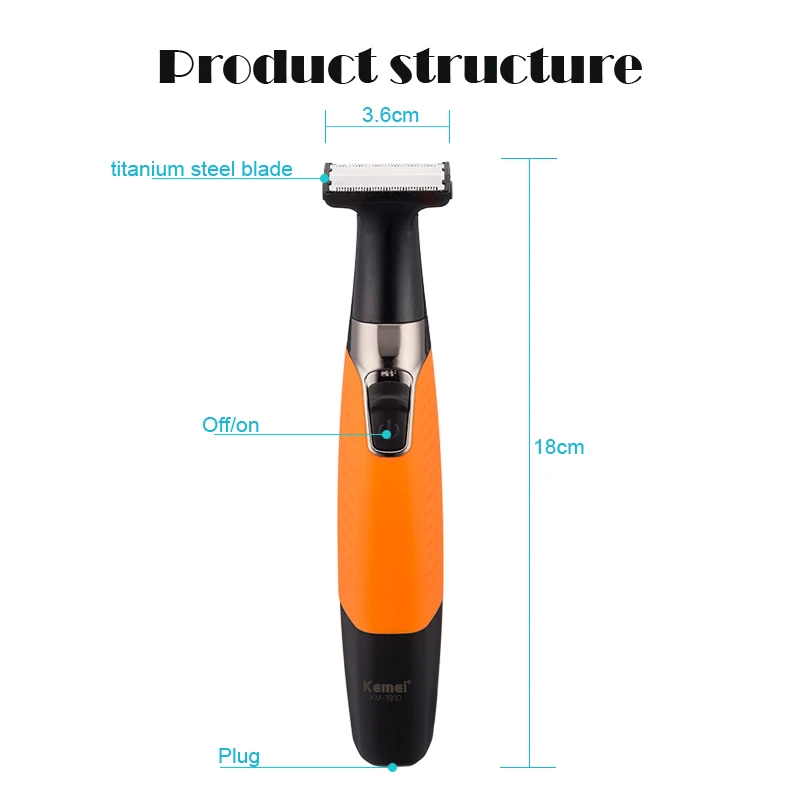 Kemei 1900 Rechargeable Electric Shaver Beard Shaver Electric Razor Body Trimmer Men Shaving Machine Hair Trimmer Face Care