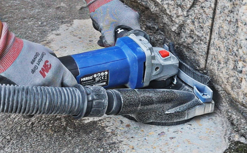 HERZ0 5inch Aluminum Dust Shroud with a Diamond Grinding Cup Wheel of Angle Grinder