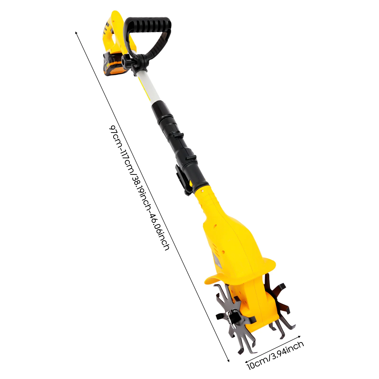 Handheld Cordless Electric Cultivator 250r/min Garden Cultivator Professional Portable Cultivator with Extendable Pole+Indicator