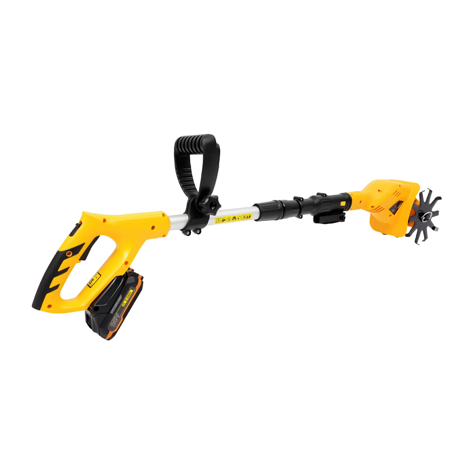 Handheld Cordless Electric Cultivator 250r/min Garden Cultivator Professional Portable Cultivator with Extendable Pole+Indicator