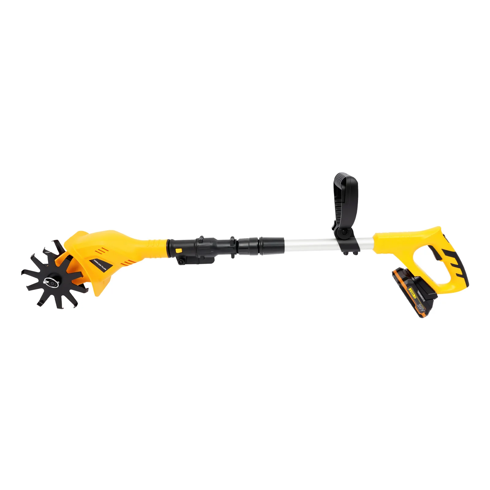 Handheld Cordless Electric Cultivator 250r/min Garden Cultivator Professional Portable Cultivator with Extendable Pole+Indicator