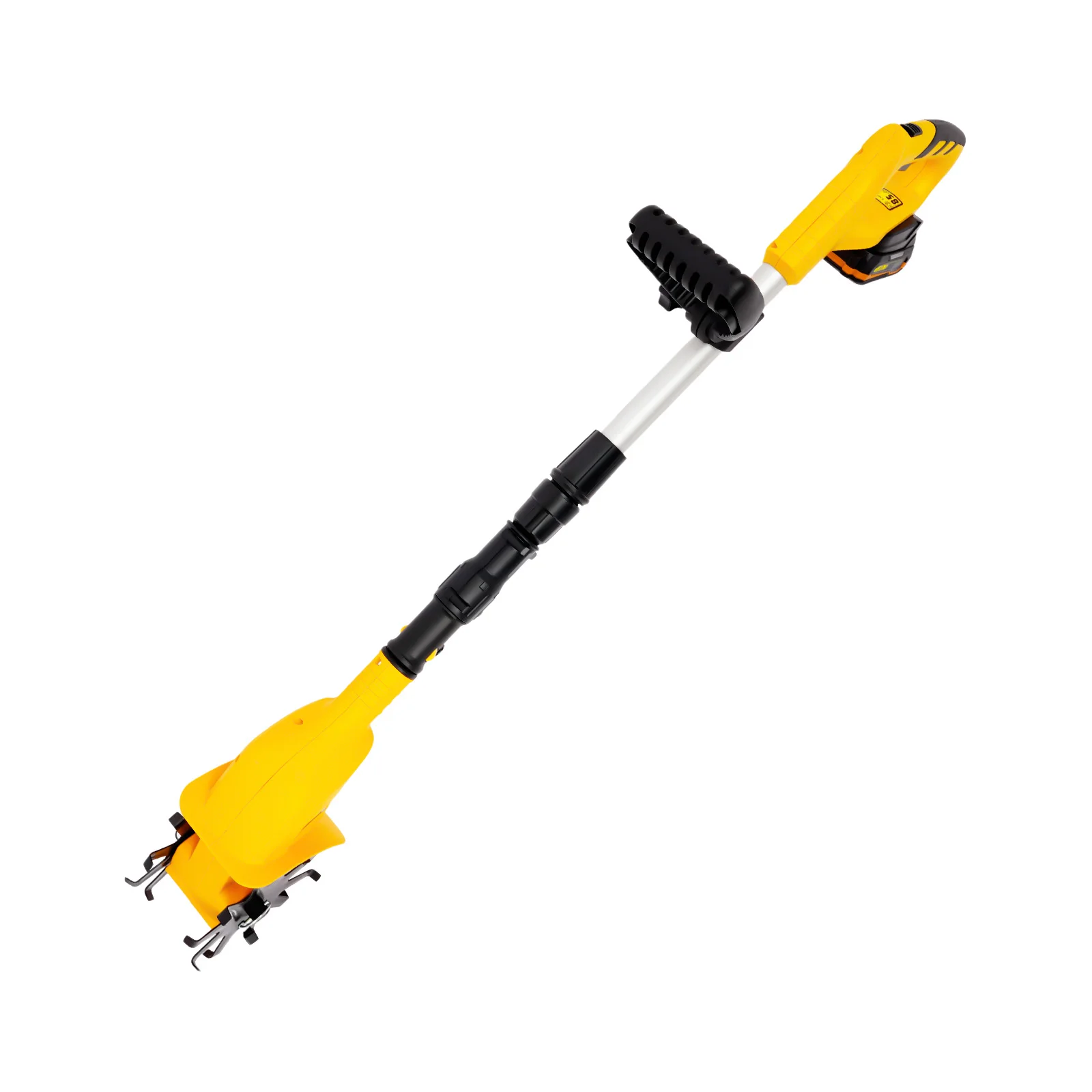 Handheld Cordless Electric Cultivator 250r/min Garden Cultivator Professional Portable Cultivator with Extendable Pole+Indicator
