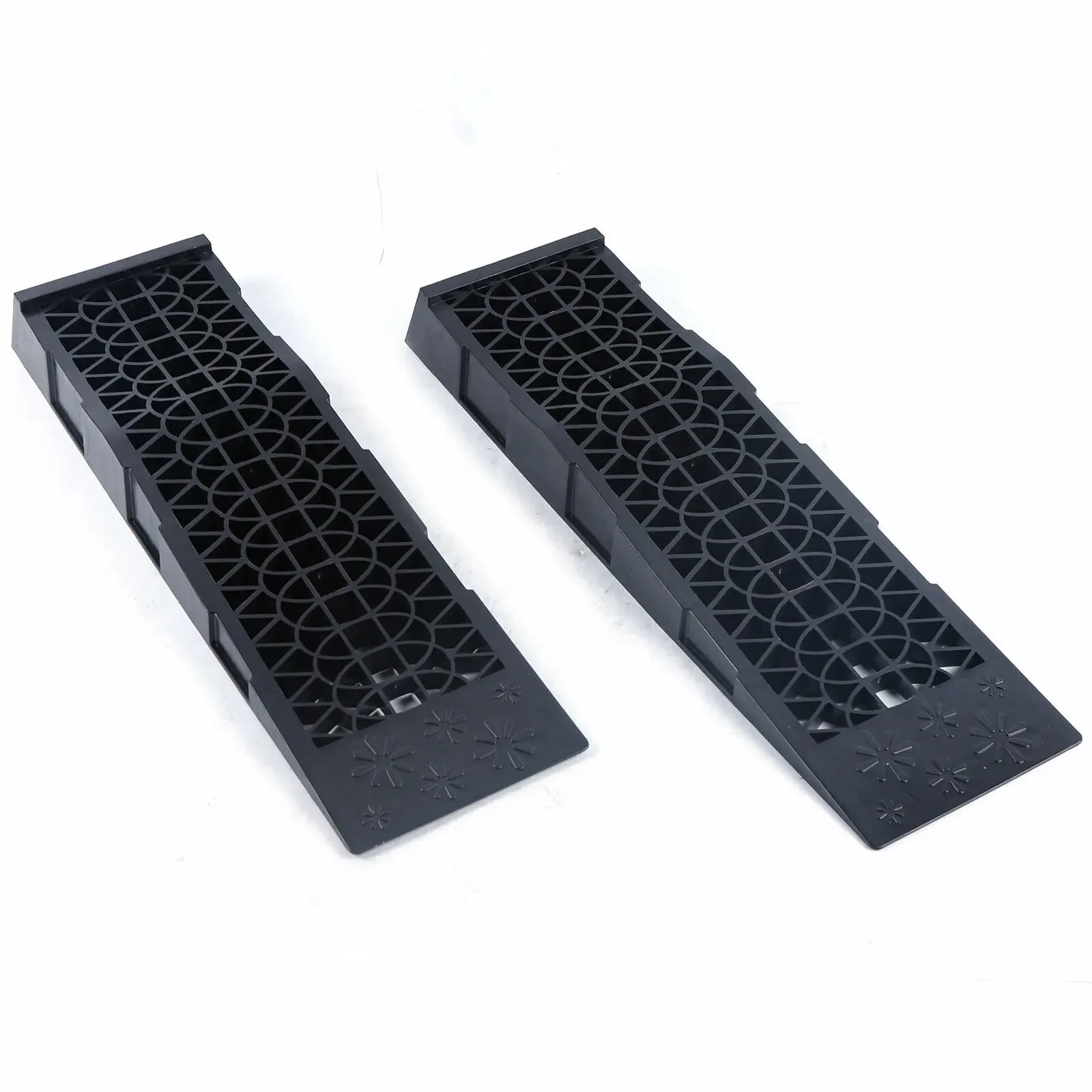 2 Piece 3-Ton Super Stable Extra Wide Heavy Duty Plastic Car Lifting Ramps Wide Wheel for Repair, Maintenance, Jack Lifting Tool