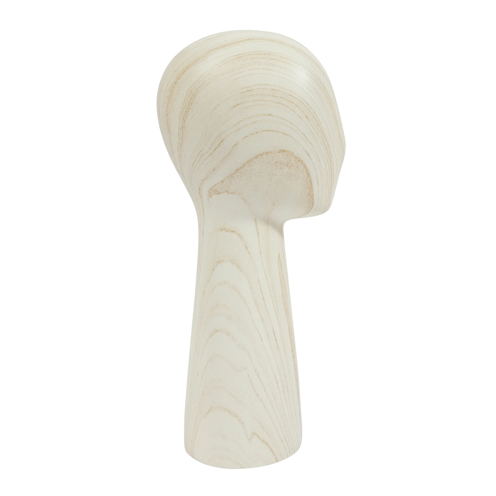 Wood Grain Mannequin Head Wig Display Stand Fiberglass Dummy Model for Salon Hat Cap Styling Training