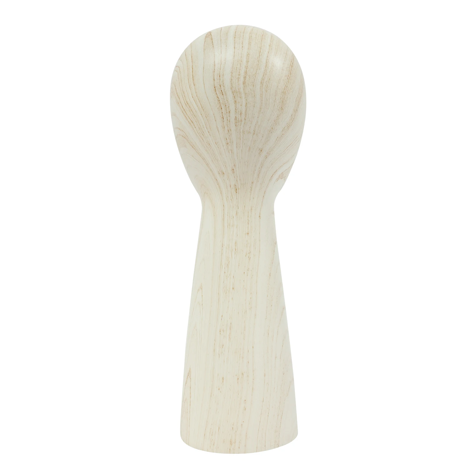 Wood Grain Mannequin Head Wig Display Stand Fiberglass Dummy Model for Salon Hat Cap Styling Training