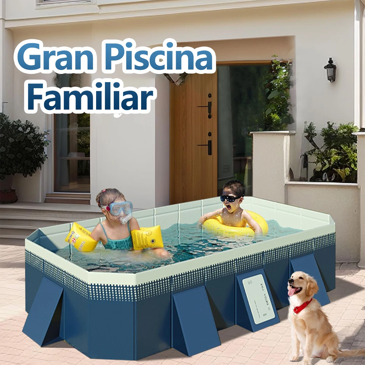 Family Pool Foldable Outdoor Large Swimming Pool Summer Water Party Non-Inflatable Swimming Pool for Outdoor Garden