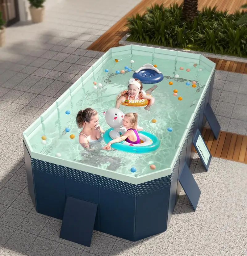 Family Pool Foldable Outdoor Large Swimming Pool Summer Water Party Non-Inflatable Swimming Pool for Outdoor Garden