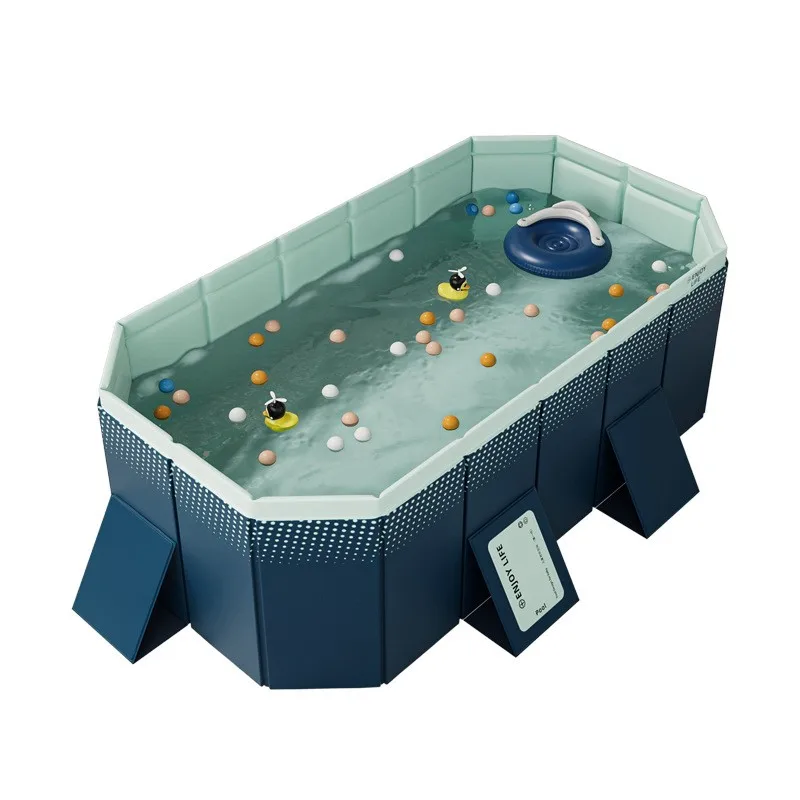 Family Pool Foldable Outdoor Large Swimming Pool Summer Water Party Non-Inflatable Swimming Pool for Outdoor Garden