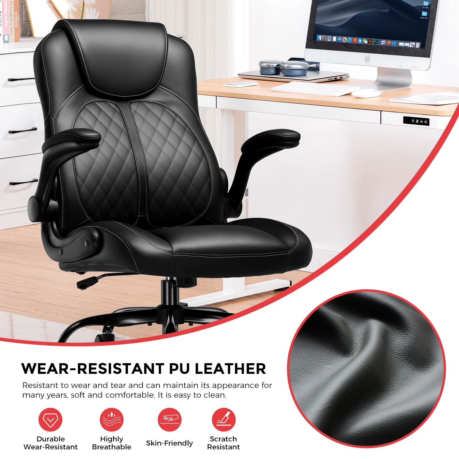 GTPLAYER Gaming chair with folding armrest, gamer chair with rocking function, Ergonomic computer gaming chair