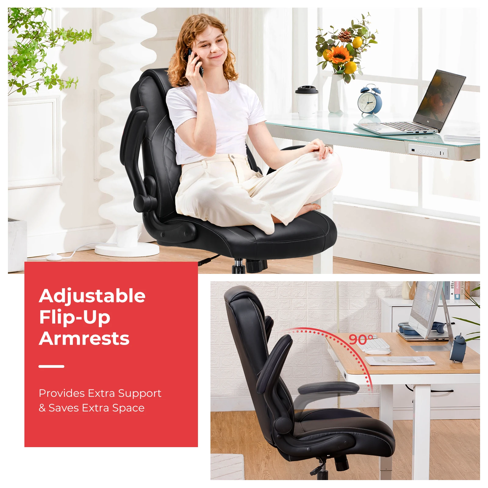 GTPLAYER Gaming chair with folding armrest, gamer chair with rocking function, Ergonomic computer gaming chair