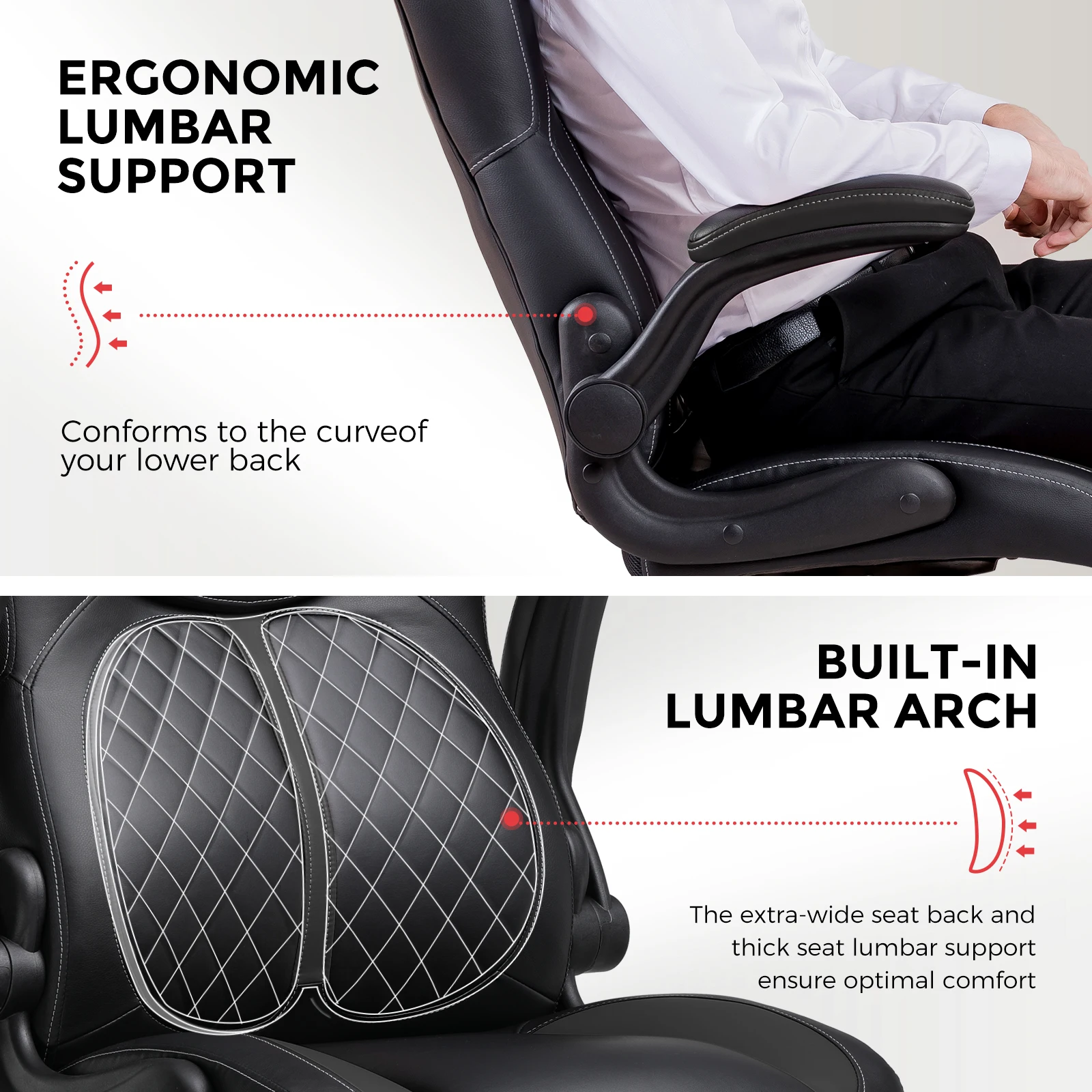 GTPLAYER Gaming chair with folding armrest, gamer chair with rocking function, Ergonomic computer gaming chair
