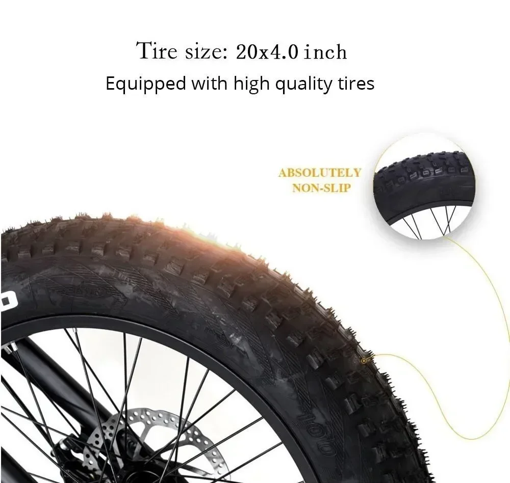 CMACEWHEEL GW20 48V18AH Lithium Battery Electric Bike Adult 20*4 Inch Fat Tire Mountain City Electric Bicycle