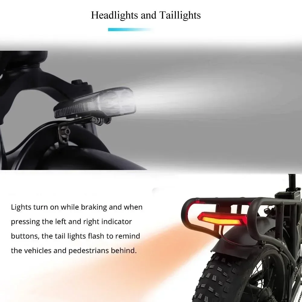 CMACEWHEEL GW20 48V18AH Lithium Battery Electric Bike Adult 20*4 Inch Fat Tire Mountain City Electric Bicycle
