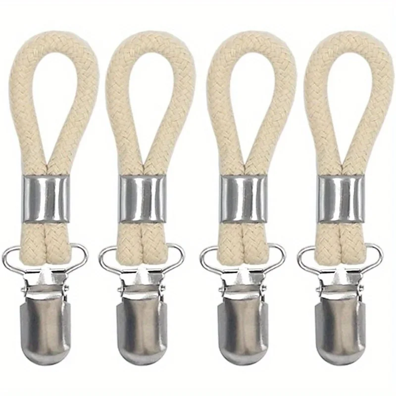 10 Pieces Tea Towel Clips with Loop Cotton Metal Cloth Hooks Hooks for Home Storage Kitchen Towel Hooks Rack
