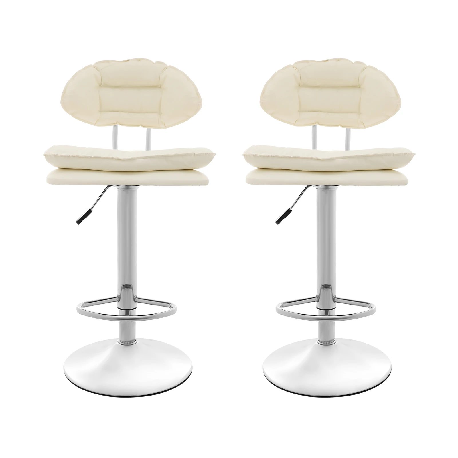2 Pcs Freestanding Bar Stools Height Adjustable Bar Stool 360° Rotatable Chair for Dining Room