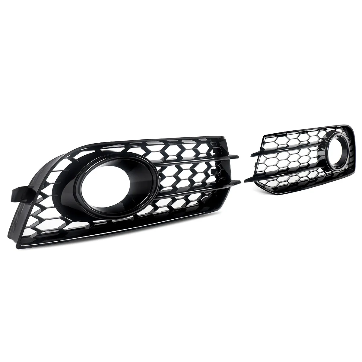 2pcs Foglight Covers Case For AUDI A1 8X 2010 2011 2012 2013 2014 Honeycomb Front Bumper Fog Light Lamp Cover Grilles Black