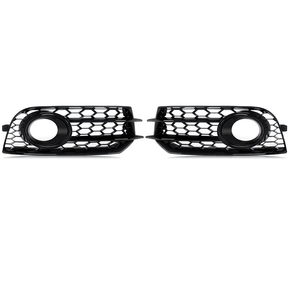 2pcs Foglight Covers Case For AUDI A1 8X 2010 2011 2012 2013 2014 Honeycomb Front Bumper Fog Light Lamp Cover Grilles Black