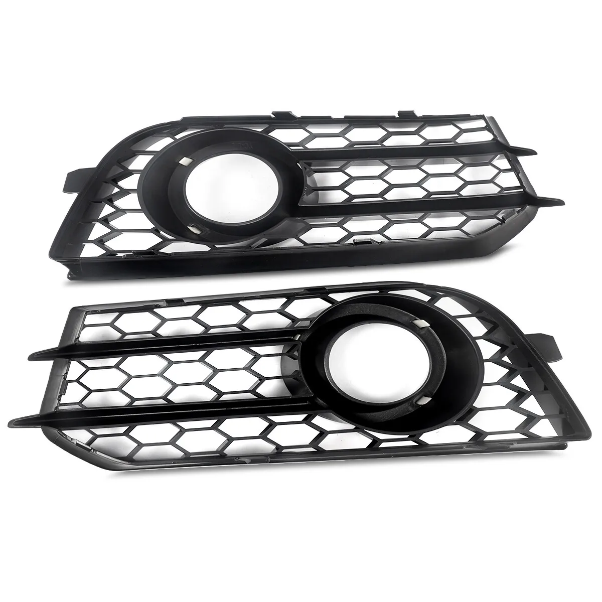 2pcs Foglight Covers Case For AUDI A1 8X 2010 2011 2012 2013 2014 Honeycomb Front Bumper Fog Light Lamp Cover Grilles Black