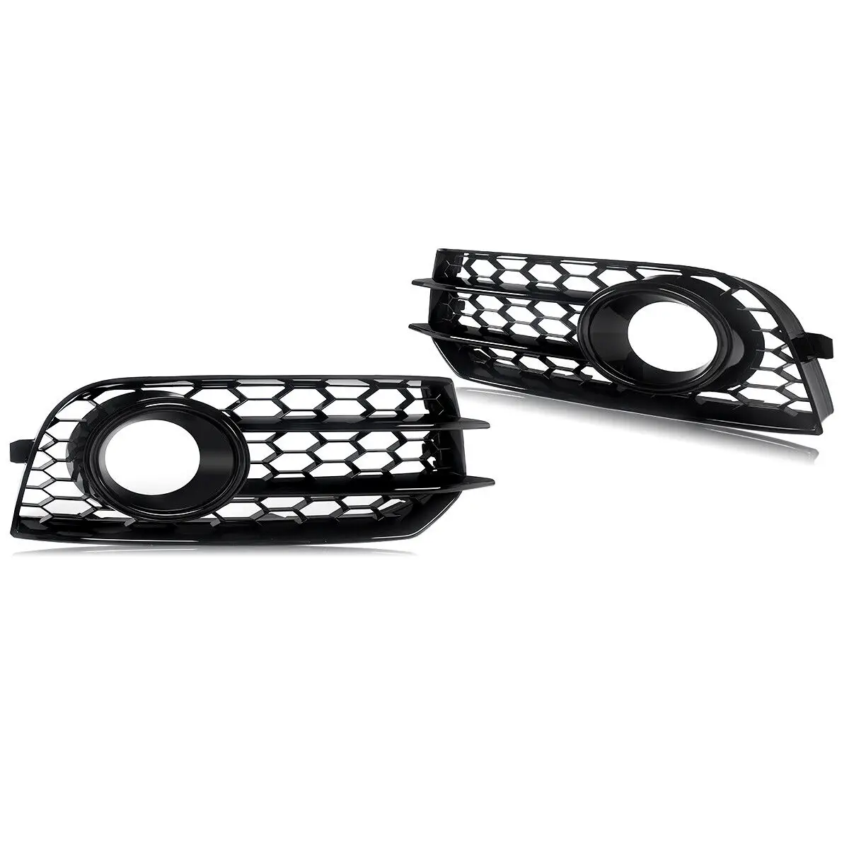 2pcs Foglight Covers Case For AUDI A1 8X 2010 2011 2012 2013 2014 Honeycomb Front Bumper Fog Light Lamp Cover Grilles Black