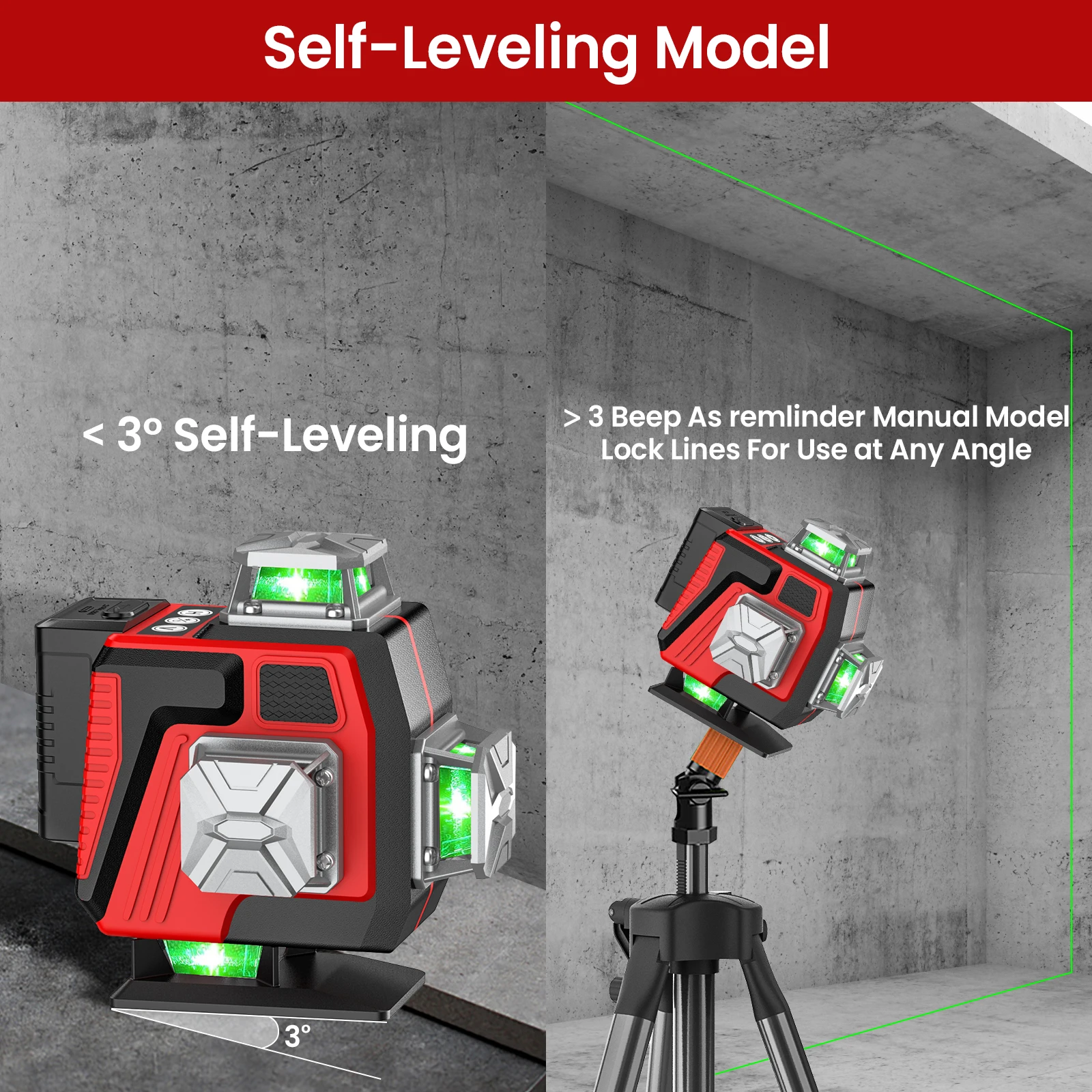 4D 16 Line 360° Self Leveling Laser Level With Tripod And Suitcase Horizontal And Vertical Professional Laser Level Tool