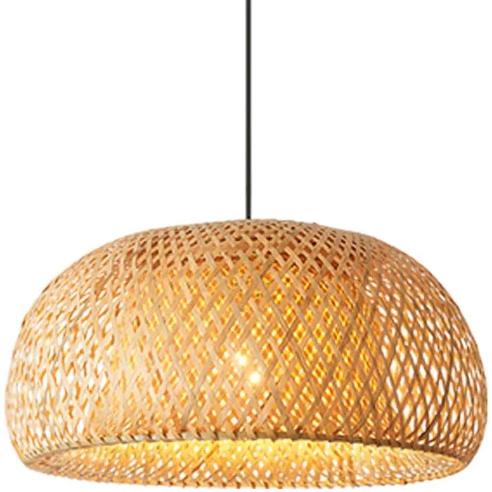 Natural Bamboo Chandelier Handwoven Pendant Light Japanese Style Woven Hanging Lamp Lantern for Living Room Dining Bedroom Lamp