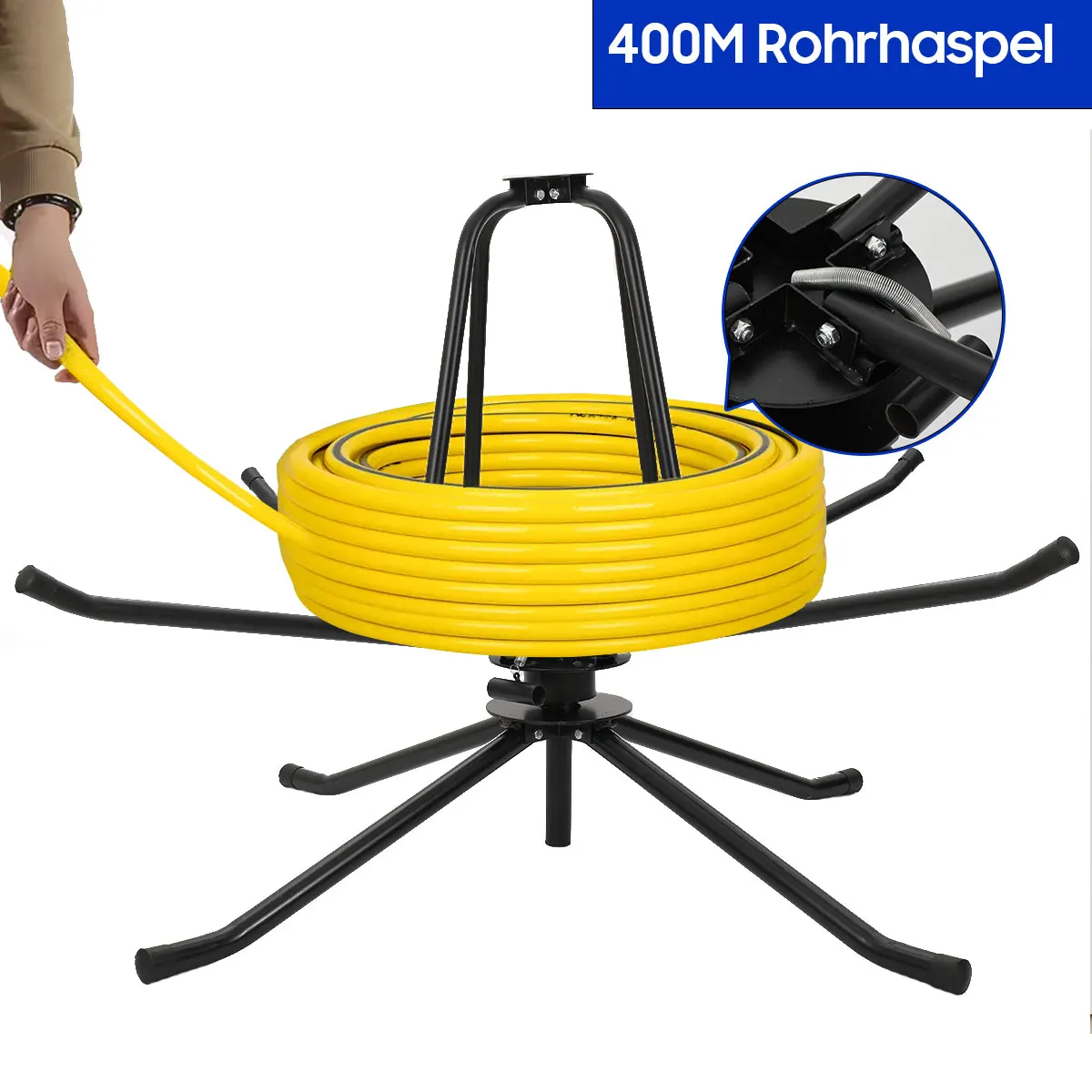 Pipe Reel Dispenser Rust-Resistant Heating Pipe Reel Decoiler Underfloor Heating System for Construction Sites/Factories