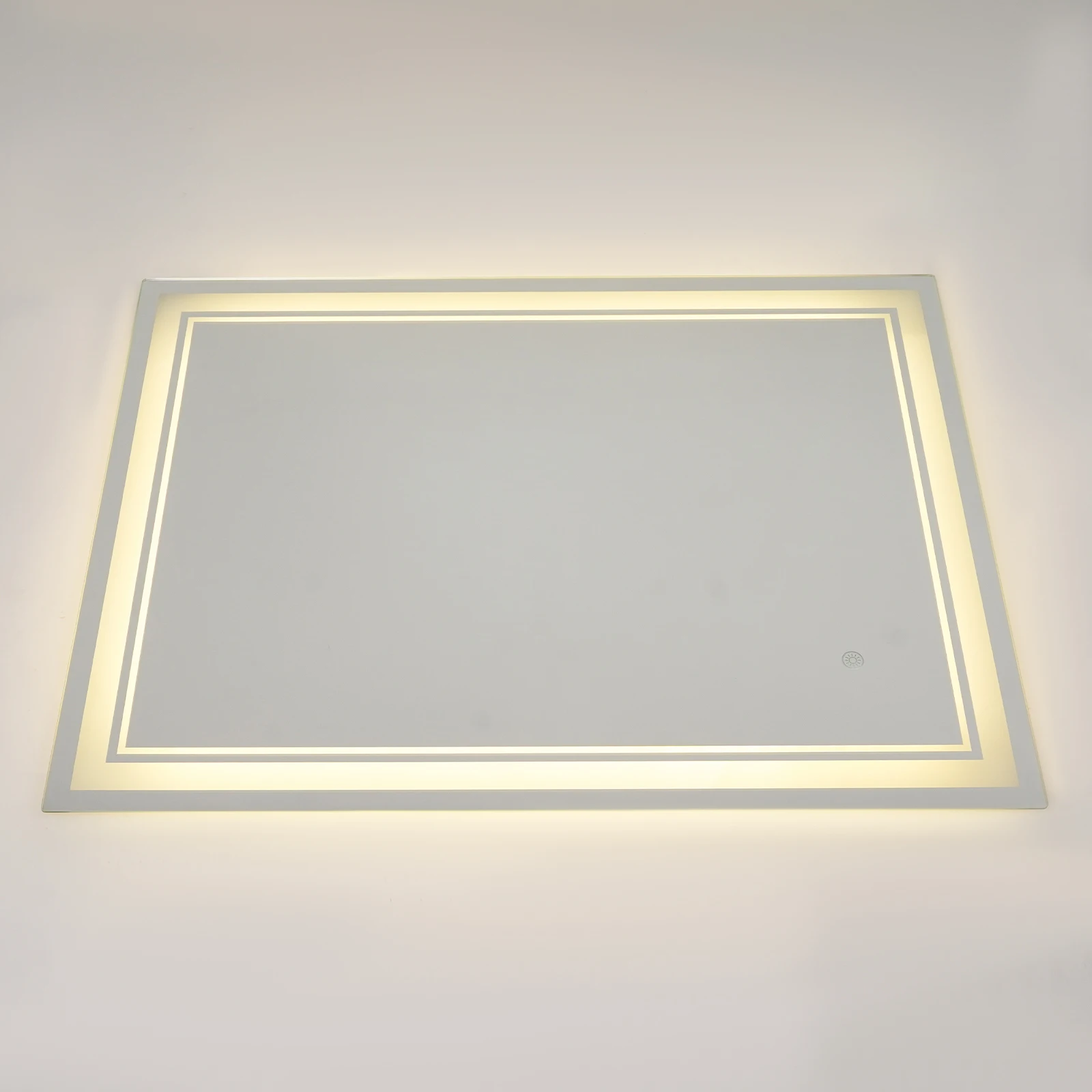 LED Bathroom Mirror, 60x80cm Wall-Mounted Bathroom Mirror, Dimmable Rectangular Makeup Mirror Lighted Bathroom Mirror