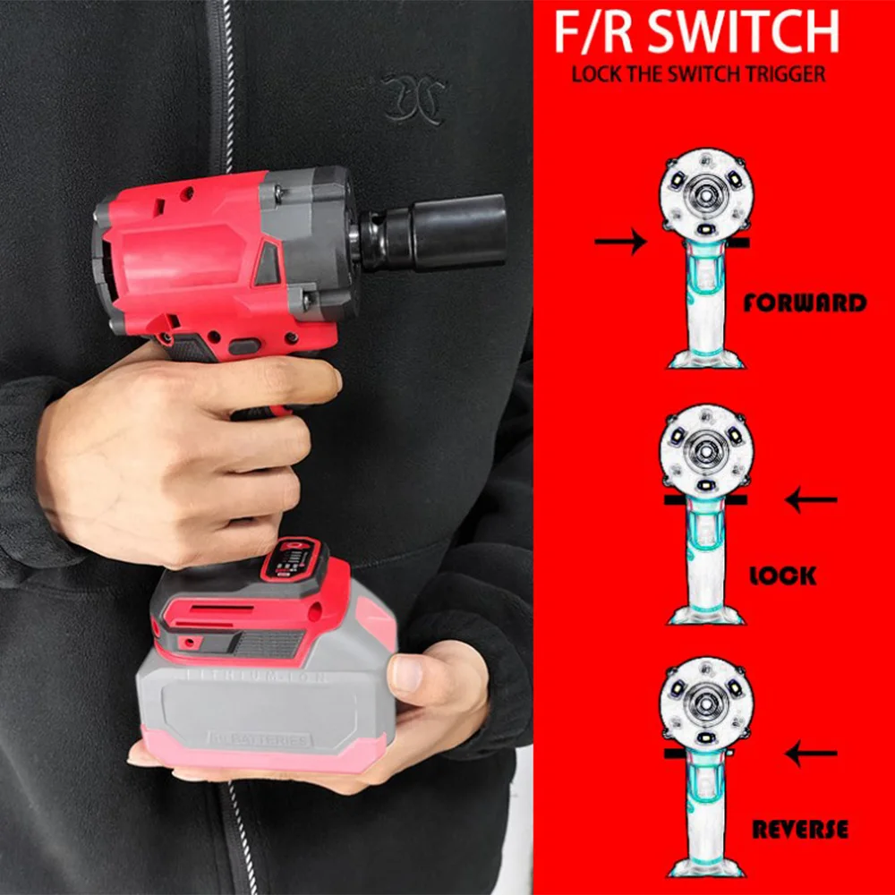 Electric Cordless Wrench Brushless Screwdriver Compatible For Milwaukee M18 Battery Drill Service Tool Car Truck Repair