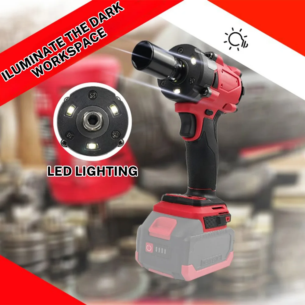 Electric Cordless Wrench Brushless Screwdriver Compatible For Milwaukee M18 Battery Drill Service Tool Car Truck Repair